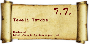 Teveli Tardos névjegykártya